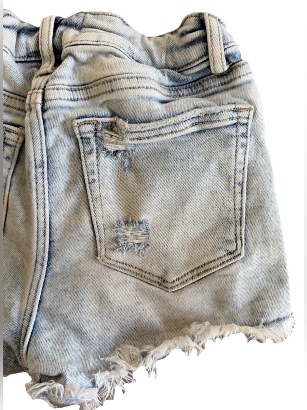 FLYING MONKEY YOUTH Girls Acid Washed Distressed Denim Cut Off Jean Shorts 12 - Picture 5 of 8